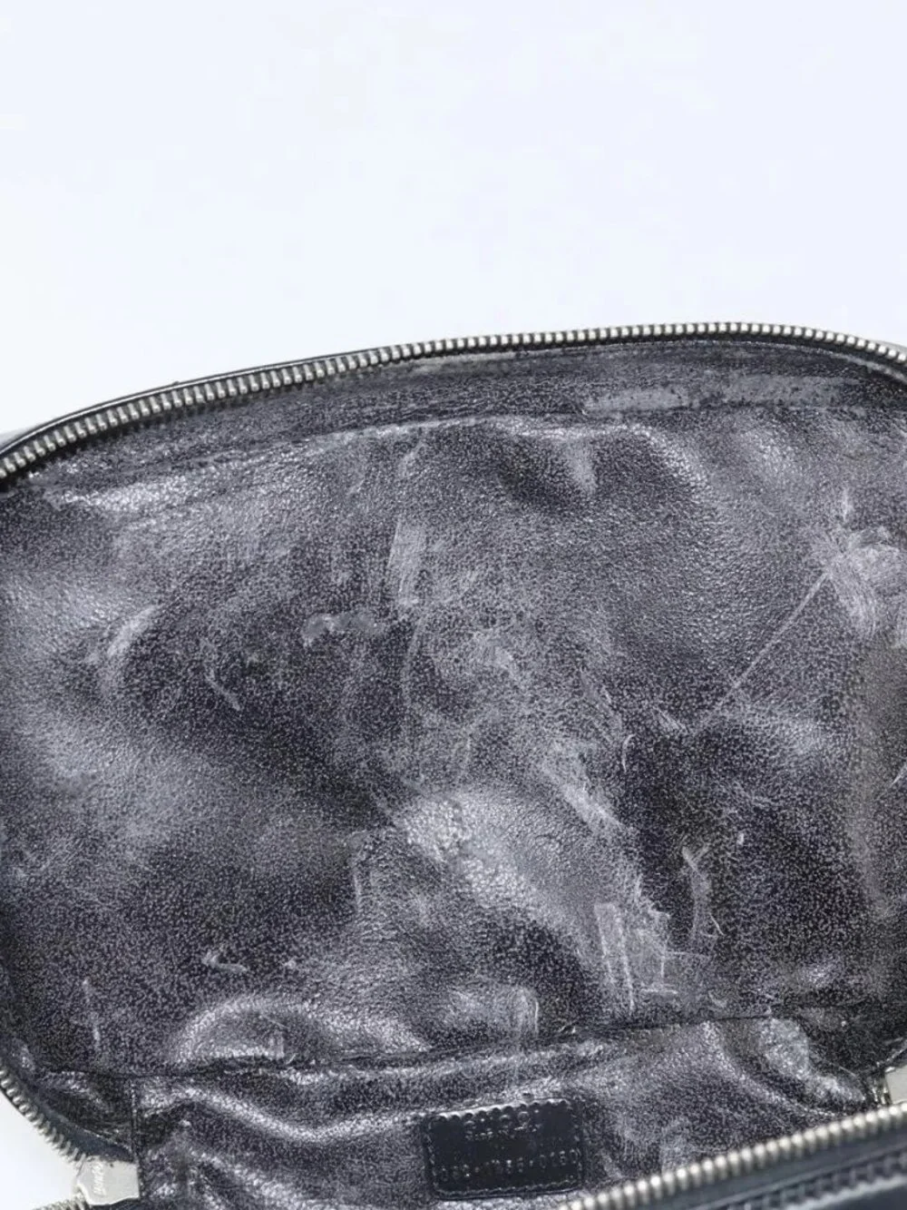 GUCCI Vanity Hand Bag Patent leather Black Silver 032 1956 0150 Auth 170292
